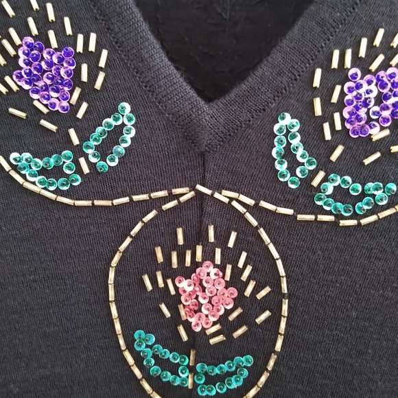 Beaded Christmas Dress!! Liz Claiborne Petite, Vintage (early 90s) - Size XS - Picture 8 of 16